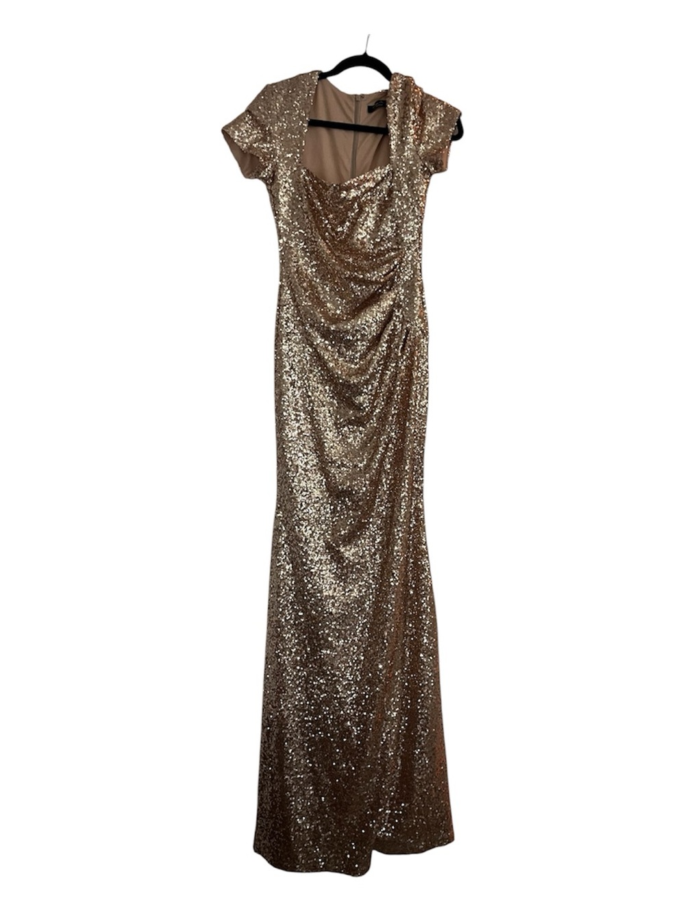 Vintage Gold Sequin Draped gown by Vintage chic for Top Vintage